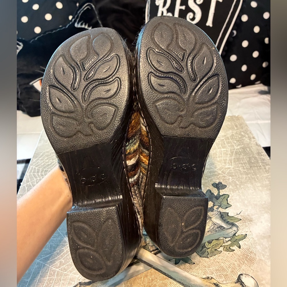 b.o.c. Clog Bohemian Slip On With Rubber Sole, Cushion Inside Brown Multi 8.5M - Picture 8 of 11